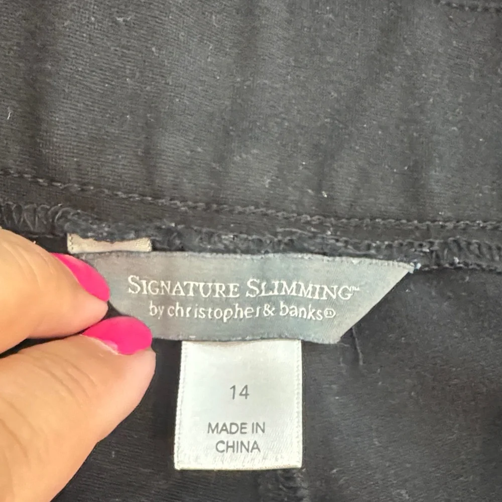 Christopher & Banks 14  Signature Slimming stretch Black Ankle Pants - Picture 3 of 6
